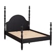 Pemberly Row Contemporary Accent Black Ash Finish Queen Bed with Slats