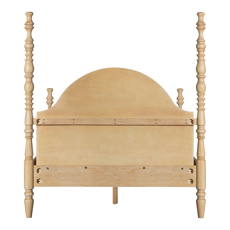 Pemberly Row Contemporary Accent Washed Natural Ash Queen Bed