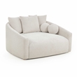 Pemberly Row Contemporary Accent Cream Finish Fabric Boucle Daybed