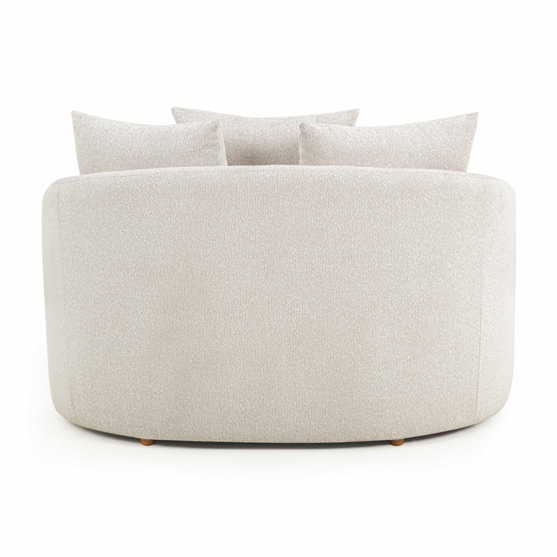 Pemberly Row Contemporary Accent Cream Finish Fabric Boucle Daybed