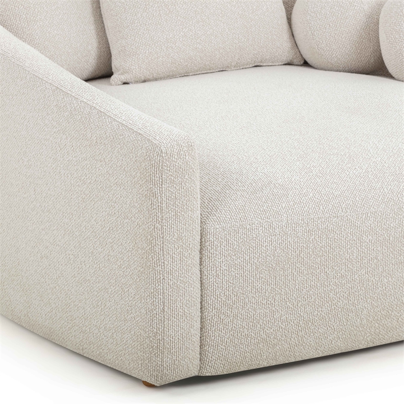 Pemberly Row Contemporary Accent Cream Finish Fabric Boucle Daybed