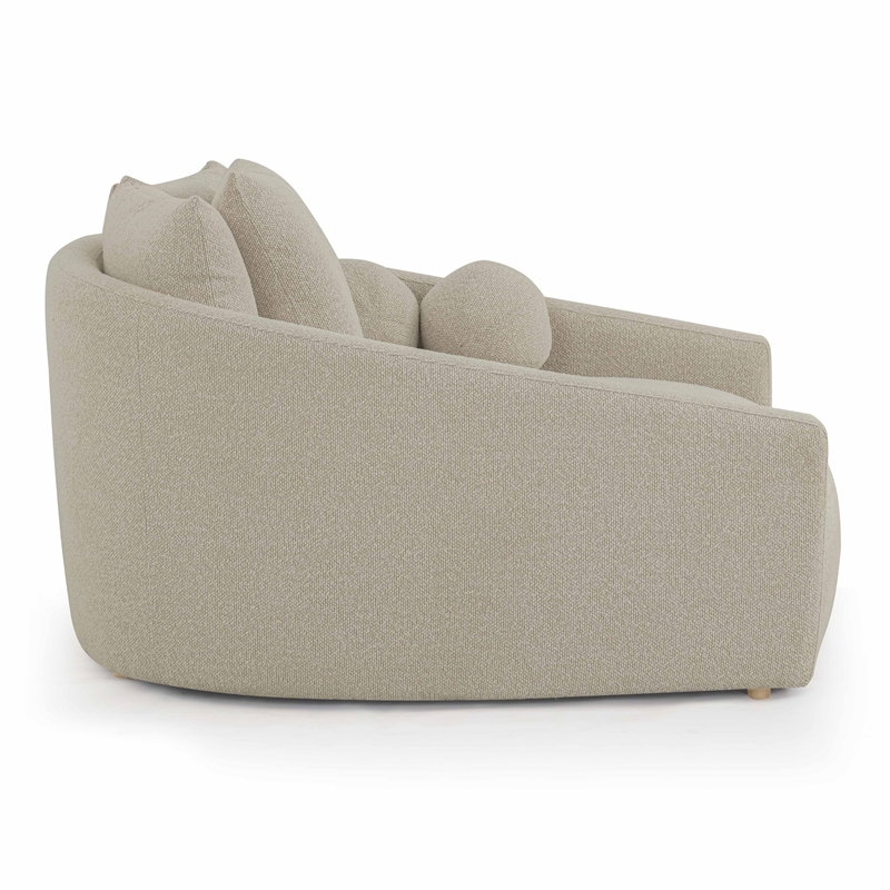 Pemberly Row Contemporary Warm Gray Boucle Upholstered Daybed