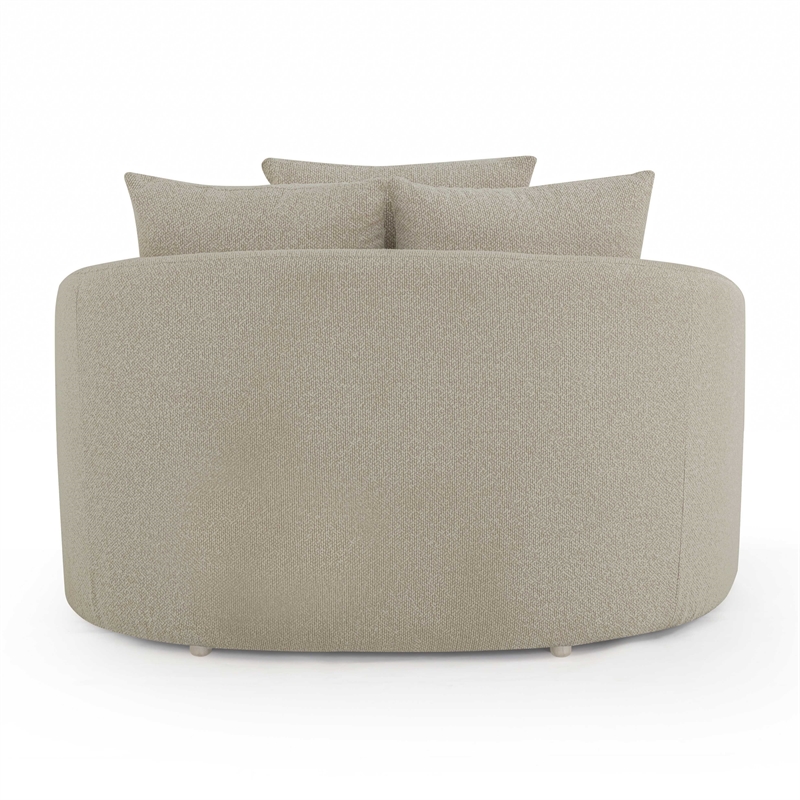 Pemberly Row Contemporary Warm Gray Boucle Upholstered Daybed