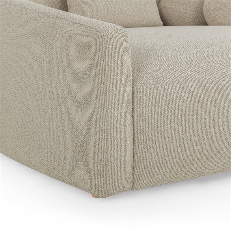Pemberly Row Contemporary Warm Gray Boucle Upholstered Daybed
