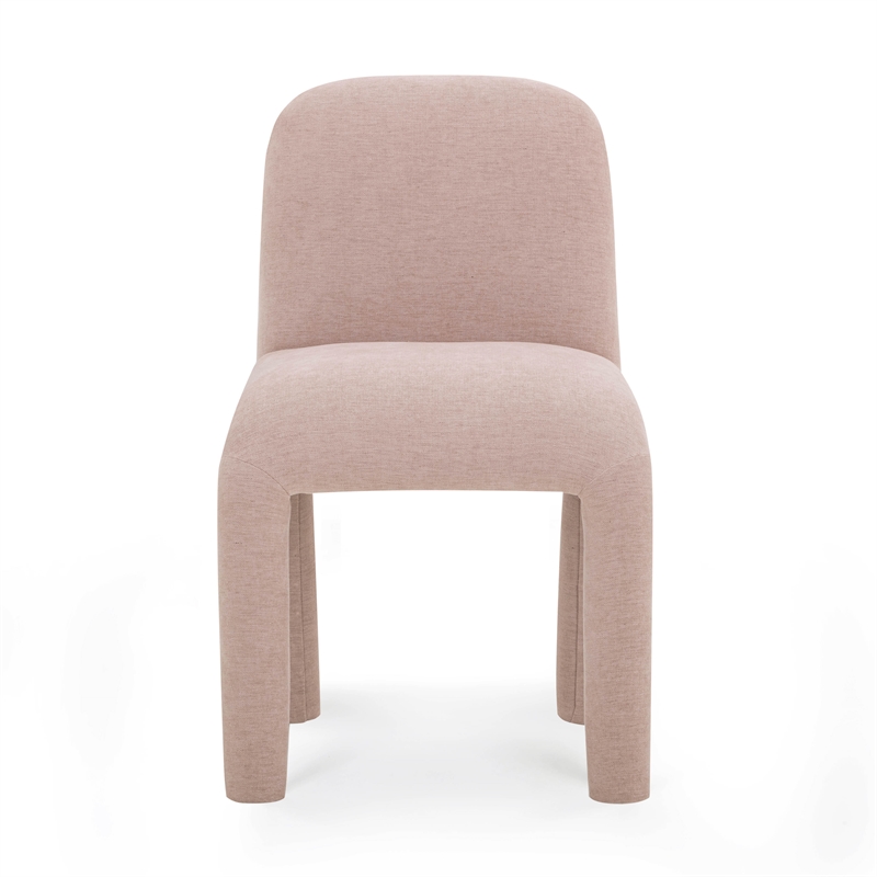 Pemberly Row Contemporary Light Pink Performance Chenille Dining Chair