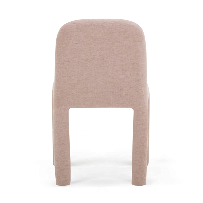 Pemberly Row Contemporary Light Pink Performance Chenille Dining Chair