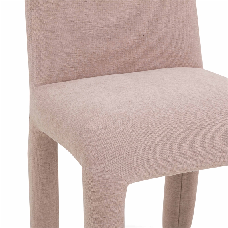 Pemberly Row Contemporary Light Pink Performance Chenille Dining Chair
