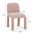 Pemberly Row Contemporary Light Pink Performance Chenille Dining Chair