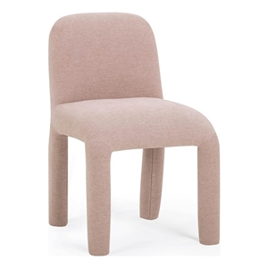 Pemberly Row Contemporary Light Pink Performance Chenille Dining Chair