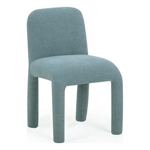 Pemberly Row Contemporary Light Blue Performance Chenille Dining Chair