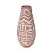 Pemberly Row Earthenware Aztec Teardrop Flower Vase in Terracotta