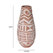 Pemberly Row Earthenware Aztec Teardrop Flower Vase in Terracotta