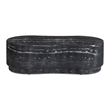Pemberly Row Black Faux Marble Indoor/Outdoor Concrete Coffee Table