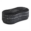 Pemberly Row Black Faux Marble Indoor/Outdoor Concrete Coffee Table