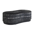 Pemberly Row Black Faux Marble Indoor/Outdoor Concrete Coffee Table
