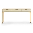 Pemberly Row Contemporary Accent Cream Shagreen Console Table