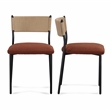 Pemberly Row Maroon Performance Boucle Dining Chair - Set of 2