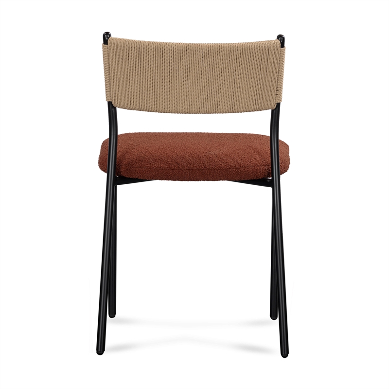 Pemberly Row Maroon Performance Boucle Dining Chair - Set of 2