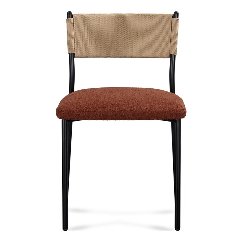 Pemberly Row Maroon Performance Boucle Dining Chair - Set of 2