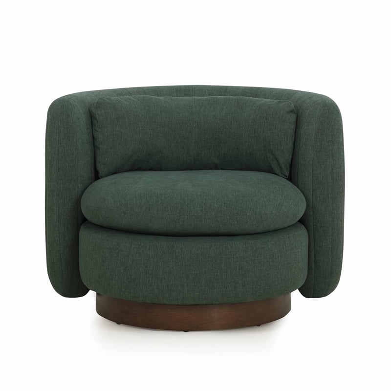 Pemberly Row Contemporary Forest Green Chenille Swivel Accent Chair