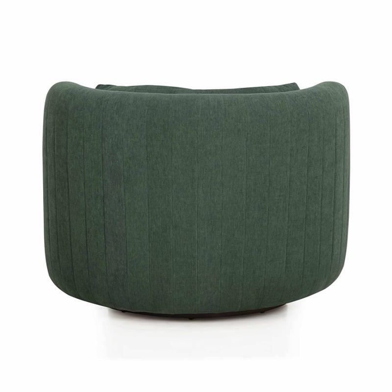 Pemberly Row Contemporary Forest Green Chenille Swivel Accent Chair