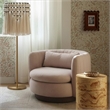 Pemberly Row Contemporary Blush Pink Chenille Swivel Accent Chair