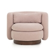 Pemberly Row Contemporary Blush Pink Chenille Swivel Accent Chair