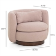 Pemberly Row Contemporary Blush Pink Chenille Swivel Accent Chair