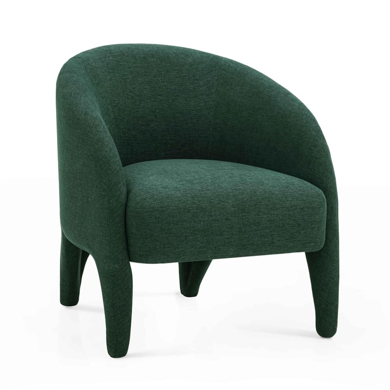 Pemberly Row Contemporary Forest Green Chenille Accent Chair