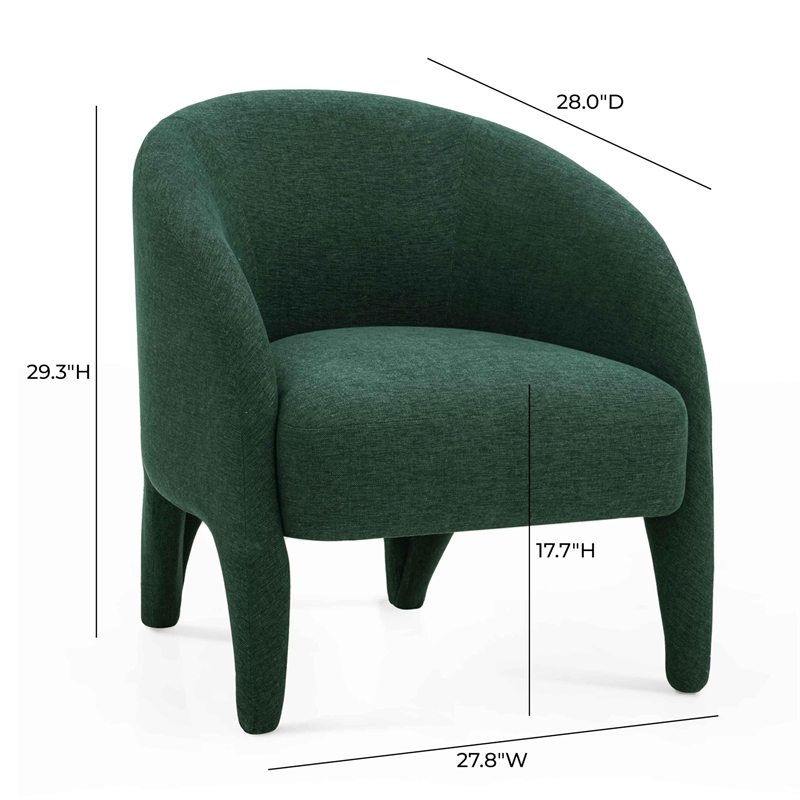 Pemberly Row Contemporary Forest Green Chenille Accent Chair