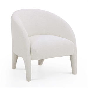 Pemberly Row Contemporary Accent Cream Chenille Accent Chair
