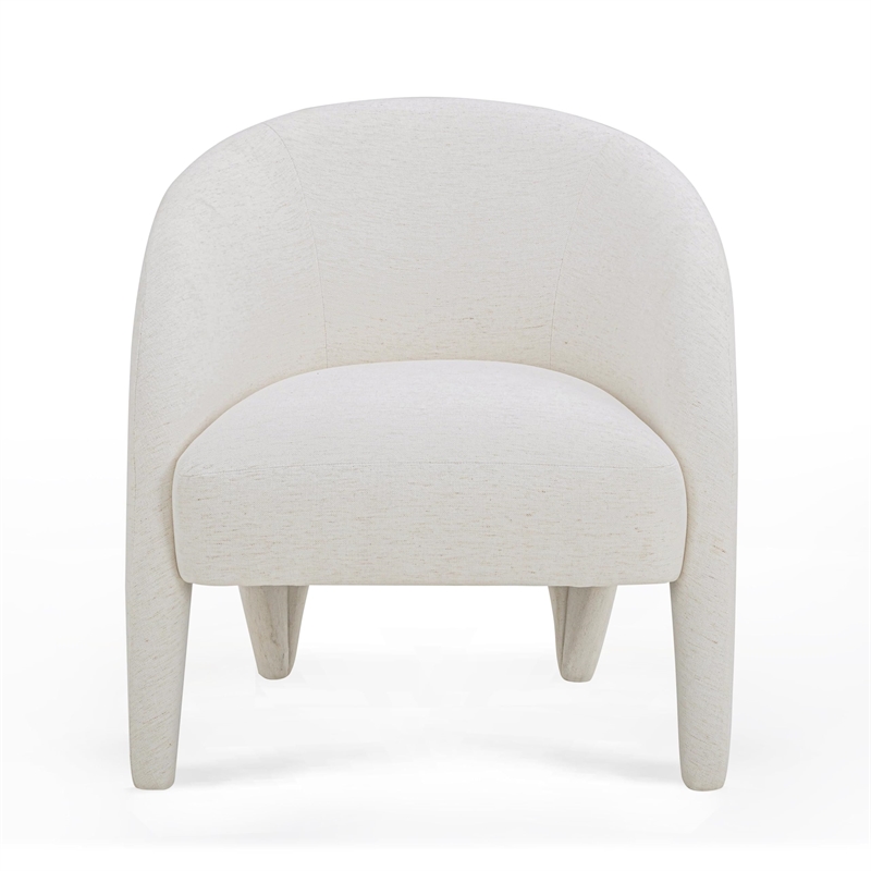 Pemberly Row Contemporary Accent Cream Chenille Accent Chair