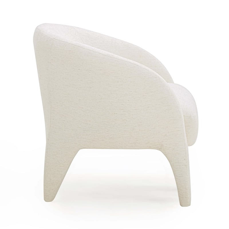 Pemberly Row Contemporary Accent Cream Chenille Accent Chair