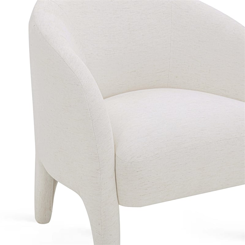 Pemberly Row Contemporary Accent Cream Chenille Accent Chair