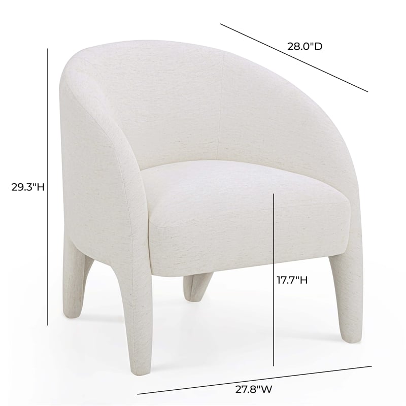 Pemberly Row Contemporary Accent Cream Chenille Accent Chair