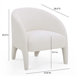Pemberly Row Contemporary Accent Cream Chenille Accent Chair