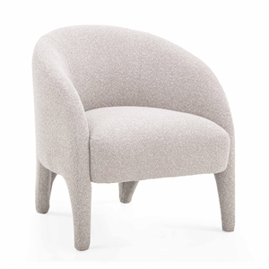 Pemberly Row Contemporary Warm Gray Boucle Upholstered Accent Chair