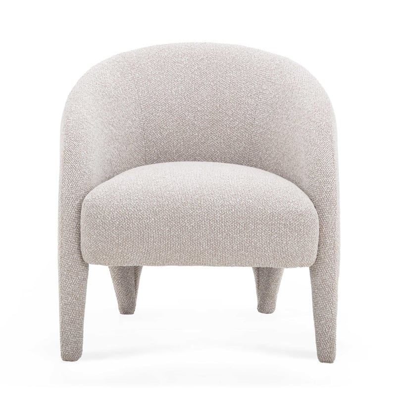Pemberly Row Contemporary Warm Gray Boucle Upholstered Accent Chair