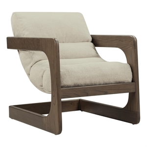 Pemberly Row Contemporary Accent Cream Textured Weave Accent Chair