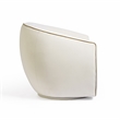 Pemberly Row Contemporary Cream Contrast Piping Velvet Swivel Chair