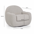 Pemberly Row Contemporary Warm Gray Boucle Upholstered Swivel Chair