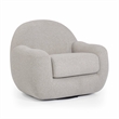 Pemberly Row Contemporary Warm Gray Boucle Upholstered Swivel Chair