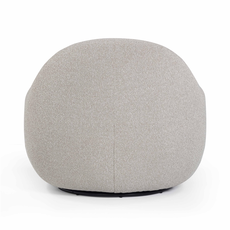 Pemberly Row Contemporary Warm Gray Boucle Upholstered Swivel Chair