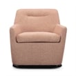 Pemberly Row Contemporary Peach Textured Fabric Swivel Accent Chair