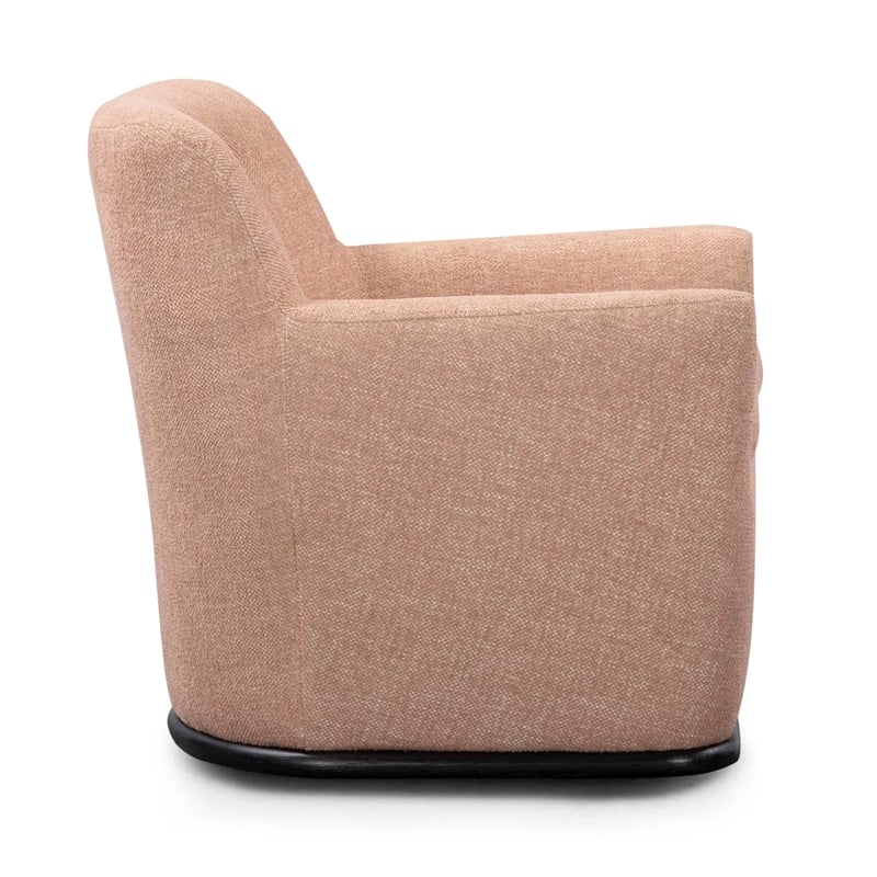 Pemberly Row Contemporary Peach Textured Fabric Swivel Accent Chair