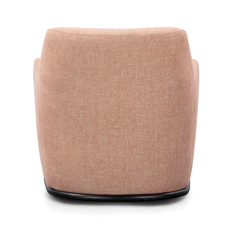 Pemberly Row Contemporary Peach Textured Fabric Swivel Accent Chair