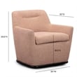 Pemberly Row Contemporary Peach Textured Fabric Swivel Accent Chair