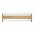 Pemberly Row Contemporary Cream Performance Basketweave Bench