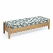 Pemberly Row Contemporary Accent Cream Leopard Jacquard Bench