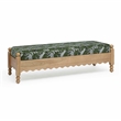 Pemberly Row Contemporary Olive Green Leopard Jacquard Bench